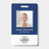 Aangepaste Foto Logo Modern Stijlvol Navy Blauw Wi Badge (Voorzijde)