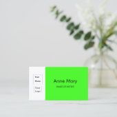 Aangepaste foto Logo Neon Groene Make-up Artiest S Visitekaartje (Staand voorkant)