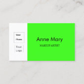 Aangepaste foto Logo Neon Groene Make-up Artiest S Visitekaartje (Voorkant)