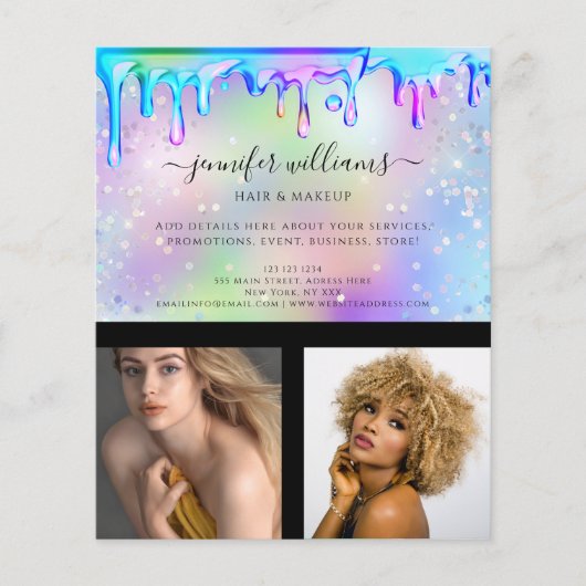 Aangepaste foto logo promotionele holografische dr flyer (Voorkant)