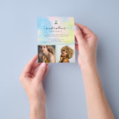 Aangepaste foto logo promotionele regenboog pastel flyer (Hand)