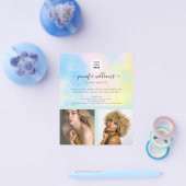 Aangepaste foto logo promotionele regenboog pastel flyer (Enkel)