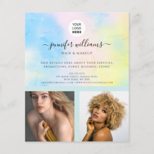 Aangepaste foto logo promotionele regenboog pastel flyer