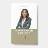 Aangepaste foto logo QR-code medewerker Iguana kle Badge (Voorzijde)