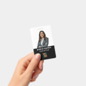 Aangepaste foto logo QR-code medewerker zwart ID-b Badge (Handheld)