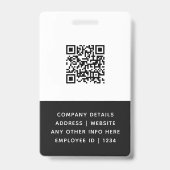 Aangepaste foto logo QR-code medewerker zwart ID-b Badge (Achterkant)