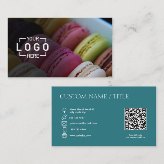 Aangepaste Foto Logo QR code Visitekaartje (Voorkant / Achterkant)