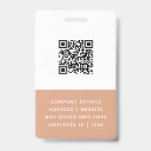 Aangepaste foto logo QR-code werknemer bruine ID-b Badge (Achterkant)