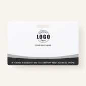 Aangepaste foto-Logo QR-code werknemer grijs Badge (Achterkant)