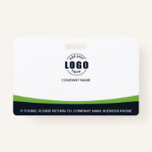 Aangepaste foto-Logo QR-code werknemer Groen Badge (Achterkant)