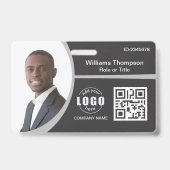 Aangepaste foto logo QR-code werknemer zakelijk gr Badge (Voorzijde)