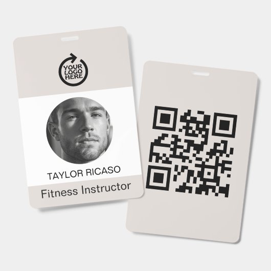 Aangepaste foto logo QR-code zakelijke gepersonali Badge (Voor- en achterkant)