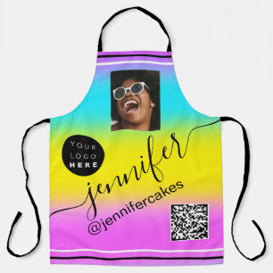 Aangepaste foto Logo QR Menu CODE Kleurbehandeling Schort