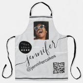 Aangepaste foto Logo QR Menu CODE Restaurant Pub Schort (Voorkant)