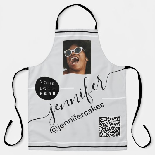 Aangepaste foto Logo QR Menu CODE Restaurant Pub Schort (Voorkant)