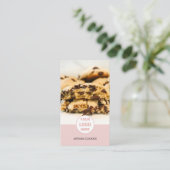 Aangepaste Foto Logo QR Roze Bakkerij Visitekaartje (Staand voorkant)