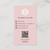 Aangepaste Foto Logo QR Roze Bakkerij Visitekaartje (Achterkant)