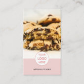 Aangepaste Foto Logo QR Roze Bakkerij Visitekaartje (Voorkant)