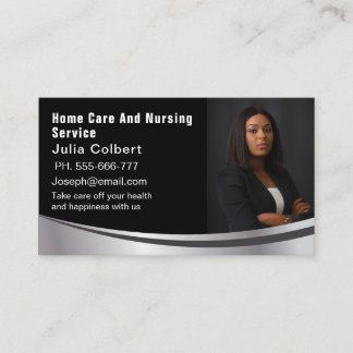 Aangepaste Foto & Logo Senior Companion Caregiver Visitekaartje