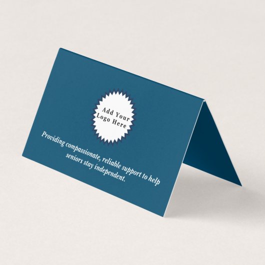 Aangepaste Foto & Logo Senior Companion Caregiver Visitekaartje (Achterkant)