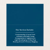 Aangepaste Foto & Logo Senior Companion Caregiver Visitekaartje (Binnenkant ongevouwen)