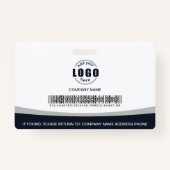 Aangepaste foto-Logo streepjescode werknemer grijs Badge (Achterkant)