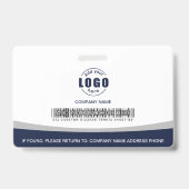 Aangepaste foto-Logo streepjescode werknemer grijs Badge (Achterkant)