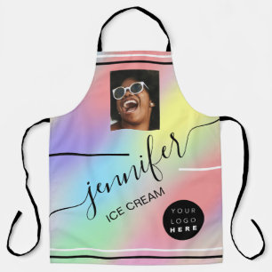 Aangepaste foto-Logo Sweet Cakes Ice Cream Coffee Schort