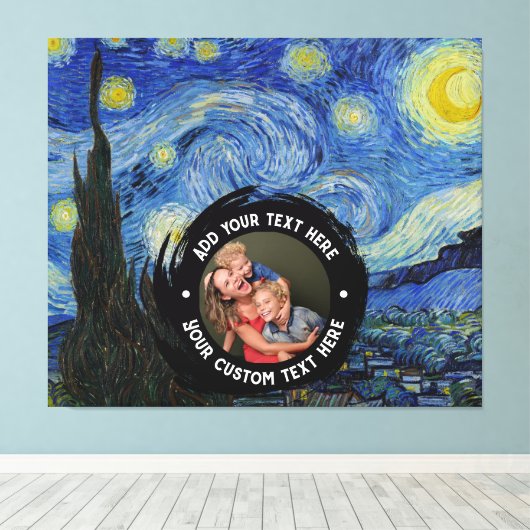 Aangepaste foto/Logo-tekst | Volledig bewerkbare V Canvas Afdruk (Insitu (Houten vloer))