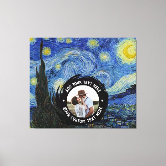 Aangepaste foto/Logo-tekst | Volledig bewerkbare V Canvas Afdruk (Voorkant)