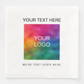 Aangepaste foto Logo Tekst Wit Standaard Diner Pap Servet (Voorkant)