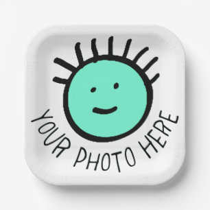 Aangepaste foto/logo VIERKANTE papieren borden - 7 Bordje