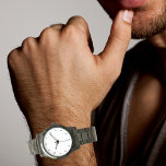 Aangepaste foto-Logo, zwart met overmaat Horloge<br><div class="desc">Oversized zwarte armband mannen Aangepaste horloge met klok gezicht nummers. Voeg kunst, foto en kleur toe achter het afbeelding van het horlogegezicht of houd de look. Bewerk het in het werkbalkontwerp als het formaat van het afbeelding moet worden aangepast. Neem contact op met admin@giftsyoutreasure.com voor hulp en directe links naar...</div>