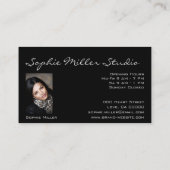 Aangepaste foto-Logo zwarte zilverglitterconsultan Visitekaartje (Achterkant)