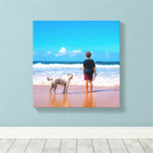 Aangepaste foto maak je eigen ontwerp - Ik hou van Canvas Afdruk (Insitu (Houten vloer))