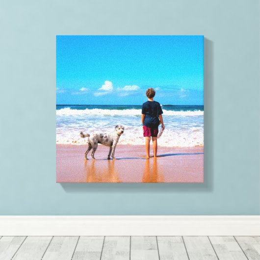 Aangepaste foto maak je eigen ontwerp - Ik hou van Canvas Afdruk (Insitu (Houten vloer))