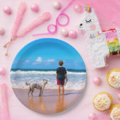 Aangepaste foto maak je eigen ontwerp - Ik hou van Papieren Bordje (Feest)