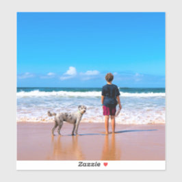 Aangepaste foto maak je eigen ontwerp - Ik hou van Sticker