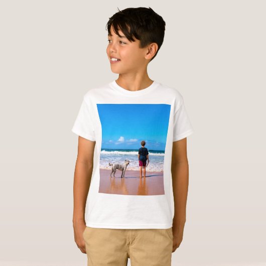 Aangepaste foto maak je eigen ontwerp - Ik hou van T-shirt (Voorkant volledig)