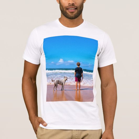 Aangepaste foto maak je eigen ontwerp - Ik hou van T-shirt (Voorkant)