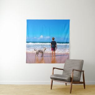 Aangepaste foto maak je eigen ontwerp - Ik hou van Wandkleed