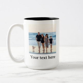 aangepaste foto Maak Uw Eigen Gepersonaliseerde Tweekleurige Koffiemok