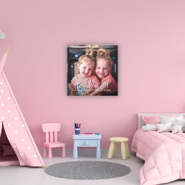 Aangepaste foto maakt het uniek met twee zussen canvas afdruk