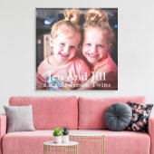 Aangepaste foto maakt het uniek met twee zussen canvas afdruk (Insitu (Woonkamer))