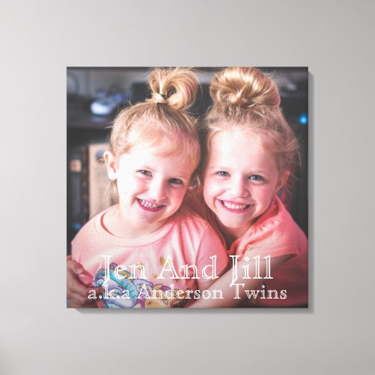 Aangepaste foto maakt het uniek met twee zussen canvas afdruk (Voorkant)