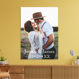 Aangepaste foto maakt het unieke Jubileum voor bru Canvas Afdruk