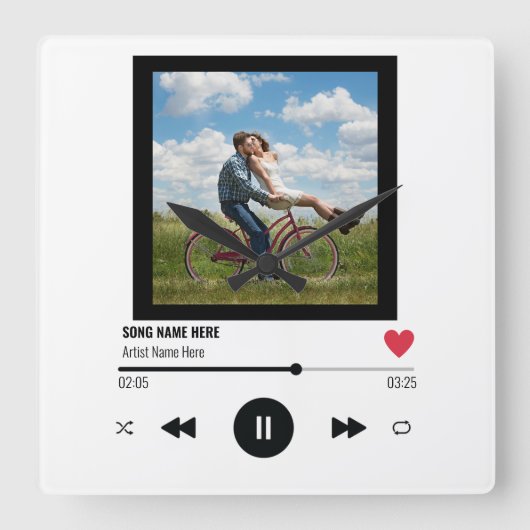 Aangepaste foto maakt unieke cadeaumuziek in ons l vierkante klok (Voorkant)