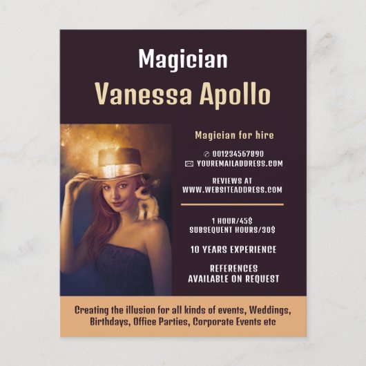 Aangepaste foto, Magicisch Adverteren Flyer (Voorkant)