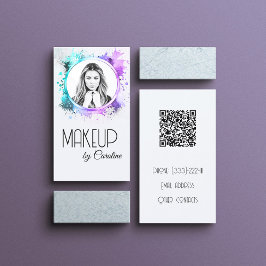 Aangepaste Foto Make-up Artist Kleur Splash Lijst Visitekaartje