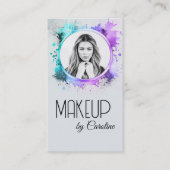 Aangepaste Foto Make-up Artist Kleur Splash Lijst Visitekaartje (Voorkant)